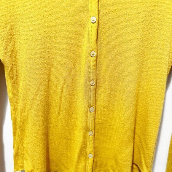 🌷SALE Wilfred Aritzia Oceane Ribbed Shirt Size XS Yellow Modal Soft - Picture 9 of 16